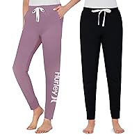 Hurley Womens 2 pack pajama pants, cute super soft sleep joggers