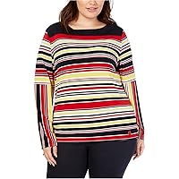 Tommy Hilfiger Womens Striped Pullover Blouse