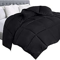 Utopia Bedding Comforter Duvet Insert - Quilted Comforter with Corner Tabs - Box Stitched Down Alternative Comforter (King, Black)