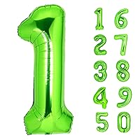 40 Inch Giant Light Green Number 1 Balloon, Helium Mylar Foil Number Balloons for Birthday Party, 1st Birthday Decorations for Kids, Anniversary Party Decorations Supplies (Light Green Number 1)