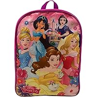 Disney Princess Licensed 15 Inch School Bag Backpack (Pink-Purple)