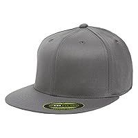 Flexfit Original Blank Flatbill Fitted 210 Hat Cap Flat Bill Large/XLarge - Dark Grey