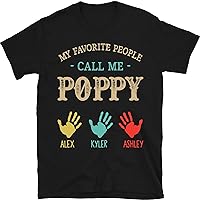 My Favorite People Call Me Papa Shirt, Personalized Kids Hand Shirt, Custom Grandpa Shirts for Men, Grandpa Gifts