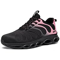 LARNMERN Steel Toe Wide Shoes for Women Work Smashproof Indestructible Safety Protection Toe Lightweight Colorful Fashion Casual Sports Tennis Sneakers