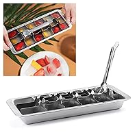 KAYCROWN 18/8 Stainless Steel Ice Cube Tray, 18 Slot Ice Cube Tray with Easy Release Handle for Making Various Ice Cubes and Frozen Foods, Removable Slots for Easy Ice Cube Removal and Cleaning