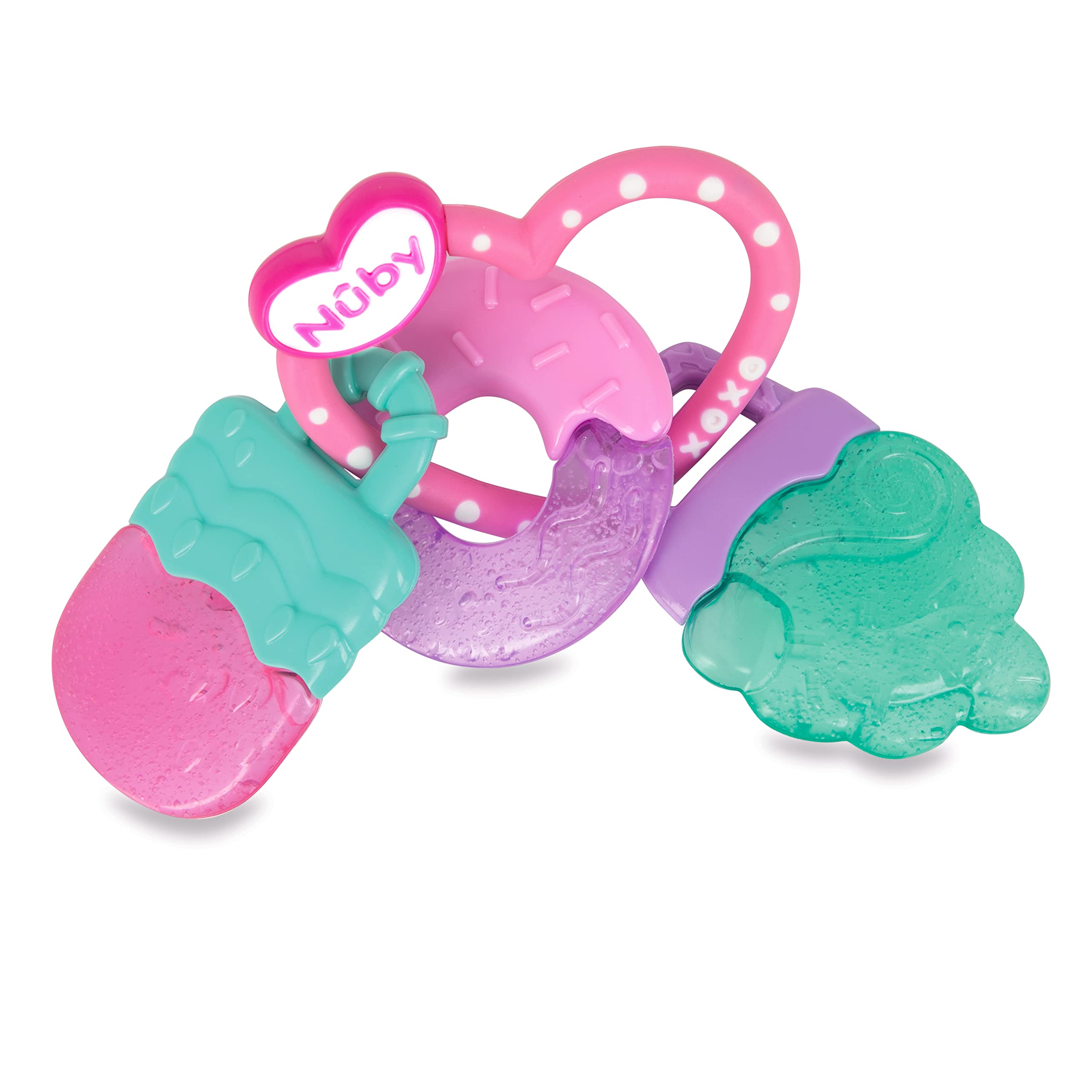 Nuby IcyBite Popsicle, Donut and Ice Cream Teether Ring - 3+ Months