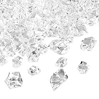 250Pcs Acrylic Fake Ice Cubes Filler Clear Crystals Ice Blocks Transparent Sparkling Artificial Crushed Ice Rocks Acrylic Vase Fillers for Home Banquet Party Birthday Decoration 2 Styles