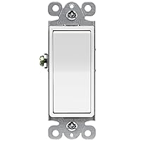 ENERLITES Momentary Contact Decorator Switch for Garbage Disposals, Garage Door Switch, Spring Release Paddle, 120-277VAC 15A, Single-Pole, UL Listed, 91245-W, White
