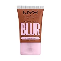 NYX PROFESSIONAL MAKEUP Bare With Me Blur Skin Tint Foundation Make Up with Matcha, Glycerin & Niacinamide - Warm Caramel