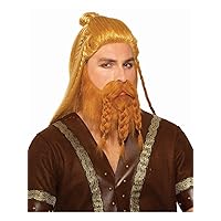 Forum Novelties Men's Deluxe Viking Warrior Wig and Beard Set, Red, One Size