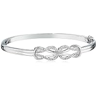 Amazon Essentials Sterling Silver Diamond Double Knot Bangle Bracelet (1/4 cttw, J Color, I3 Clarity) (previously Amazon Collection)