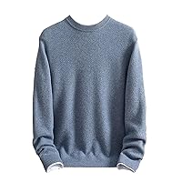 Winter Cashmere Sweater Men's Round Neck Thickened Woolen Sweater Loose Pullover Solid Color Bottoming Shirt