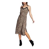 1.STATE Womens Slip Dress, 0, Brown