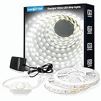 DAYBETTER White LED Strip Light, 40ft Dimmable Bright Rope Light, 6500K 24V Light Strips, 720 LEDs 2835 Tape Lights for Bedroom, Kitchen, Mirror, Home Decoration(2 Rolls of 20ft)
