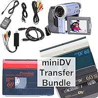 miniDV Player Transfer Bundle for Digitizing miniDV Tapes, Includes Mini DV Camcorder and USB Adapter