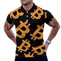 Bitcoin Men's Short Sleeve T-Shirt Golf Polo Shirt Casual Sports Tees Tops
