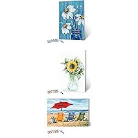 Ginkko Paint by Numbers for Adults Kids Beginners with Wooden Frame Easy Acrylic on Canvas 9x12 inch with Paints and Brushes, Flower(Include Framed 3pc)
