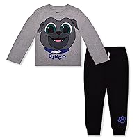 Disney Puppy Dog Pals Boys’ Long Sleeve Shirt and Pants Set for Toddler – Brown/Navy/Grey/Black
