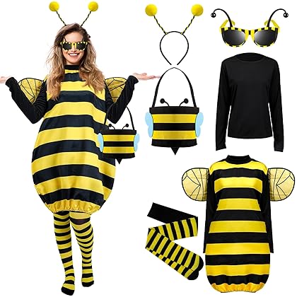 Bee Costume Kit Halloween Bee Cosplay Costume Women Honey Bee Costume Accessories Halloween Honeybee Cosplay Party Favors