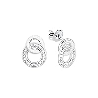 s.Oliver Women's Stud Earrings Rhodium-Plated 925 Sterling Silver