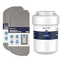 GLACIER FRESH MWF Water Filters for GE Refrigerators and Cuttable Refrigerator Drip Catcher Combo Pack