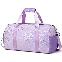 Duffel Bag for Girls Fluffy Dance Bag for Girls Ballet Bag Girls Sports Gym Bag Water Resistant Travel Duffle Bags with Shoes Compartment
