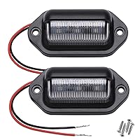 2PCS Red LED License Plate Light, 12V-24V DC Waterproof 6-SMD License Plate Lamp Taillight, Universal for Truck SUV Trailer Van RV Boats as Step Courtesy Light, Dome/Cargo Lights or Under Hood Lights