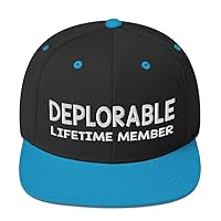 Deplorable Lifetime Member Hat (Embroidered Wool Blend Snapback Cap) Anti Hillary, Pro Trump 2020