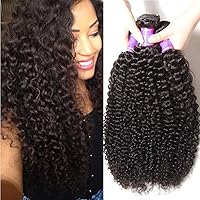 10A Unprocessed Brazilian Virgin Curly 3 Bundles 95-100g/ Bundle Natural Color Remy Human Hair Weave (20 22 24inch)