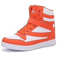 UBFEN Womens High Top Ankle Support Sneakers Vibrant Colour Hidden Wedge Heel Retro 80s Tennis Shoes for Girls Cosplay Removable Insole Footwear