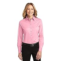 Port Authority Ladies Long Sleeve Easy Care Shirt, Light Pink, 2XL