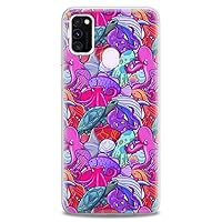 TPU Case Compatible with Samsung Galaxy F52 5G F23 M80s M62 M30 F62 M20 M10 M02 Octopus Flexible Seashell Lightweight Design Silicone Clear Print Tentacles Squid Sea Animal Slim fit Soft