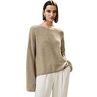 LilySilk Silk Cashmere Blend Sweater for Women Casual Pullover Ladies Relaxed Fit Drop-Shoulder Lightweight Knit Tops