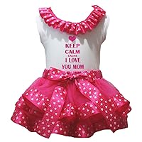 Petitebella Keep Calm Cause I Love You Mom Shirt Petal Skirt Outfit Nb-8y