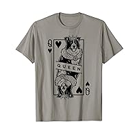 Border Collie Queen Of Hearts Funny Dog Lover Card Pop Art T-Shirt