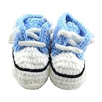 Baby Newborn Infant Toddler Prewalker Hand-Knitted Wool Crochet Crib lace up Shoes