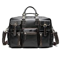 Leather Handbag for Men Vintage Travel Messenger Bag 14 inch laptop Briefcase Shoulder Bags