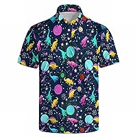 Funny Print Shirts for Men Button Down Short Sleeve Hawaiian Shirt Lightweight Beach Shirt Big Tall Summer Casual Tees