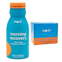 Morning Recovery Electrolyte, Milk Thistle Drink Proprietary Formulation to Hydrate While Drinking for Morning Recovery, Highly Soluble Liquid DHM, Orange Mango, Pack of 6