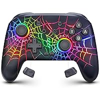 RJAD Switch Controllers for Nitendo Switch/OLED/Lite, Wireless Switch Pro Controller with 10 Colors Light, 1000mAh Rechargeable Switch Turbo Control with Vibration, 6-Axis Gyro, Turbo, Wake Up