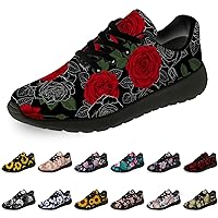 Flower Shoes for Women Men Running Shoes Womens Mens Comfortable Walking Tennis Sneakers Floral Shoes Gifts