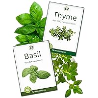 Easy to Grow Herb Seeds for Planting Indoors, Outdoors and Hydroponically - USA Grown, Heirloom, Non GMO Herbal Variety Pack, Including Basil and Thyme