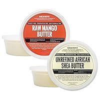 Raw Unrefined African Ivory Shea Butter, Mango Butter 8oz Set