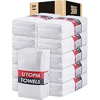 Utopia Towels Cotton Washcloths Set - 100% Ring Spun Cotton, Premium Quality Flannel Face Cloths, Highly Absorbent and Soft Feel Fingertip Towels (360 Pack, White)