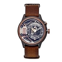 Moka Z - Men’s Watch with Patented LED Lighting System, Swiss Designed, Stainless Steel Case, Leather Strap