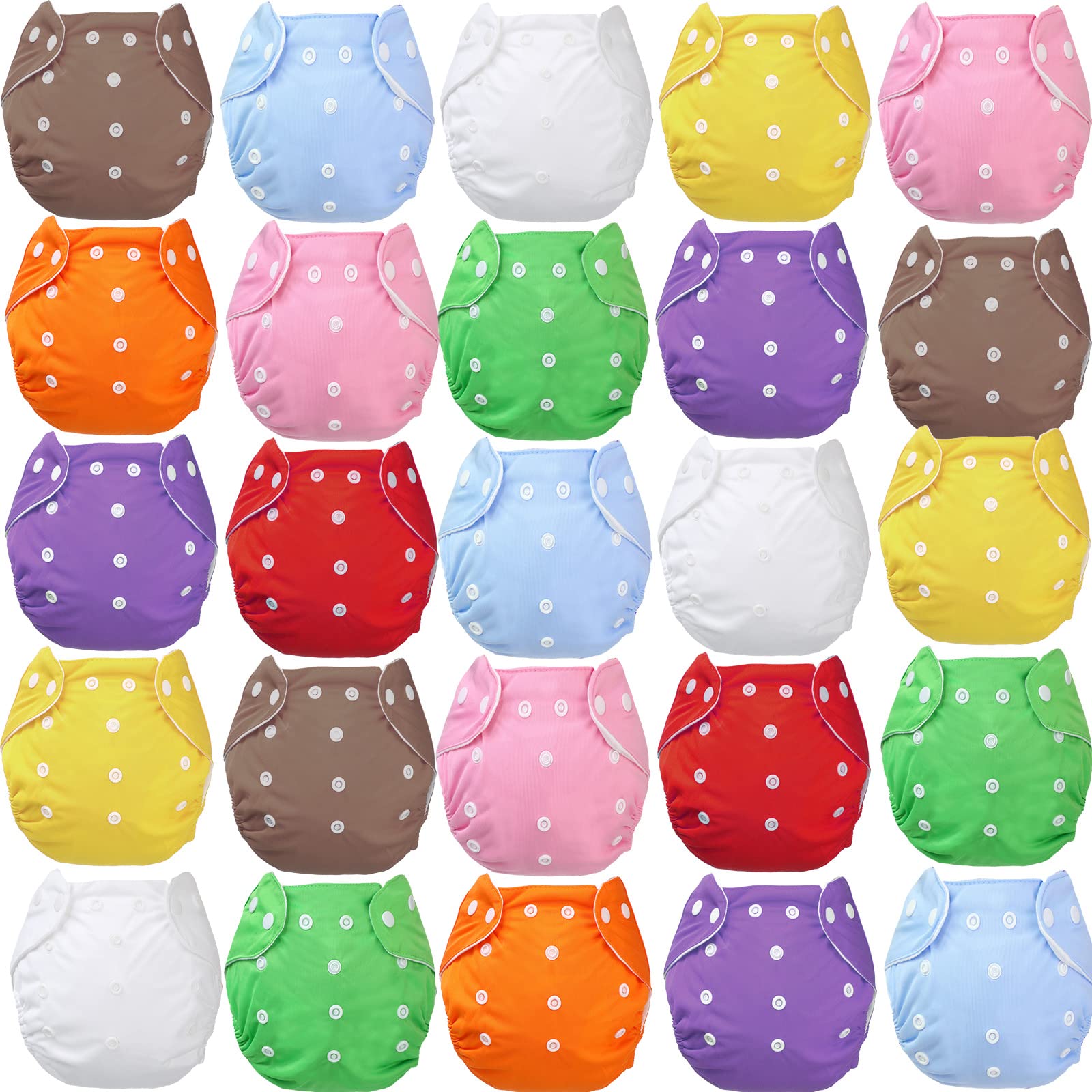 18 Pcs Baby Cloth Diapers Adjustable Reusable Cloth Diapers One Size Washable Nappy Covers Baby Cloth Pocket for Newborn Toddlers Boys Girls 8-25 Pound (No Inserts)