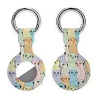 Meerkats Pattern Silicone Case for Airtags Holder Tracker Protective Cover with Keychain Air Tag Dog Collar Accessories