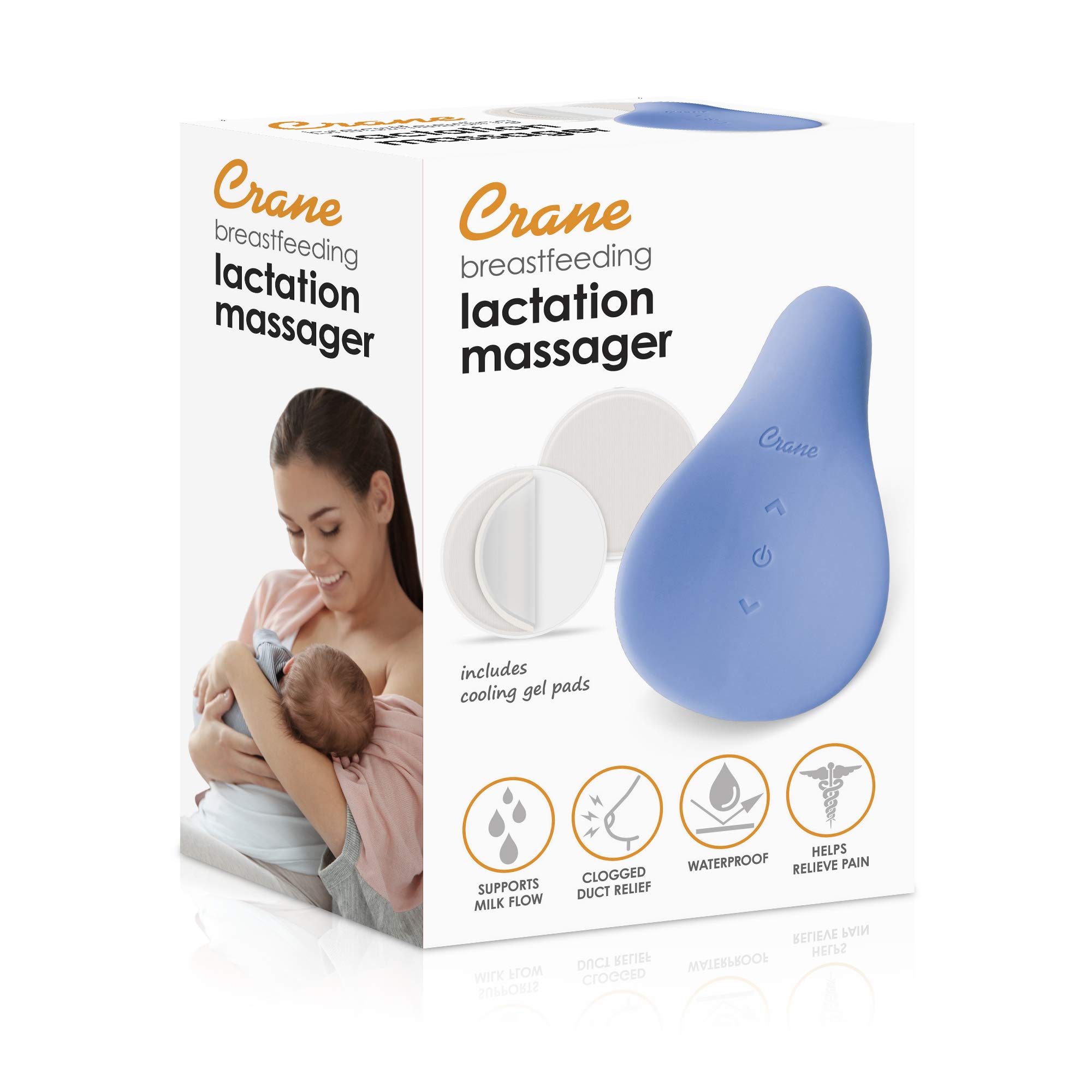 Crane Breast Lactation Massager, Pumping and Breastfeeding Essential, Breast Massager for Added Comfort