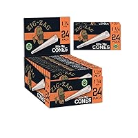ZIG-ZAG Ultra Thin Pre Rolled Paper Cones 1 1/4 Size - 24 Count | Organic, Chemical-Free Rolling Papers for a Slow Burn and Smooth Experience - Convenient and Precise for Rolling