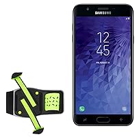 BoxWave Holster Compatible with Samsung Galaxy J7 Crown - FlexSport Armband, Adjustable Armband for Workout and Running - Stark Green